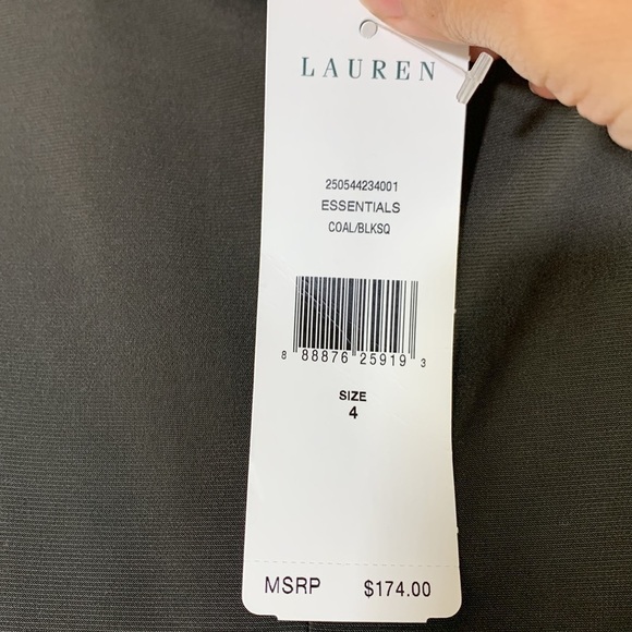 NWT. Lauren Ralph Lauren 4 Shimmer Coal Floral Lace Sequin Sheath Dress. - Picture 3 of 11